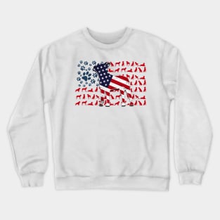 Boston Terrier Paw Flag Crewneck Sweatshirt